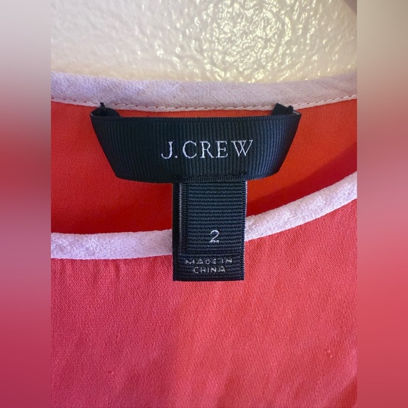 J. Crew Women’s Silk Coral Red Shirt Blouse top tee silk size 2 - Picture 5 of 15